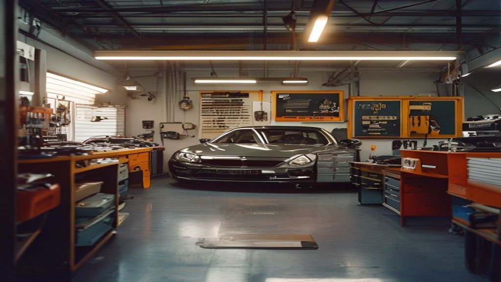 Professional automotive repair workshop