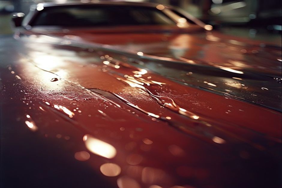 Fresh automotive paint with deep metallic finish